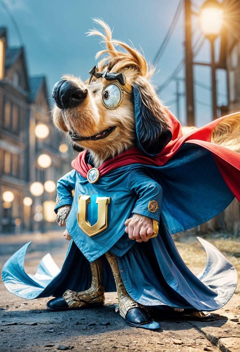 Ultra-Realistic Underdog Character with Flowing Cape
