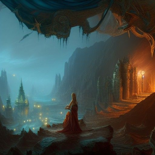 Detailed Matte Painting of Lamia in 8k