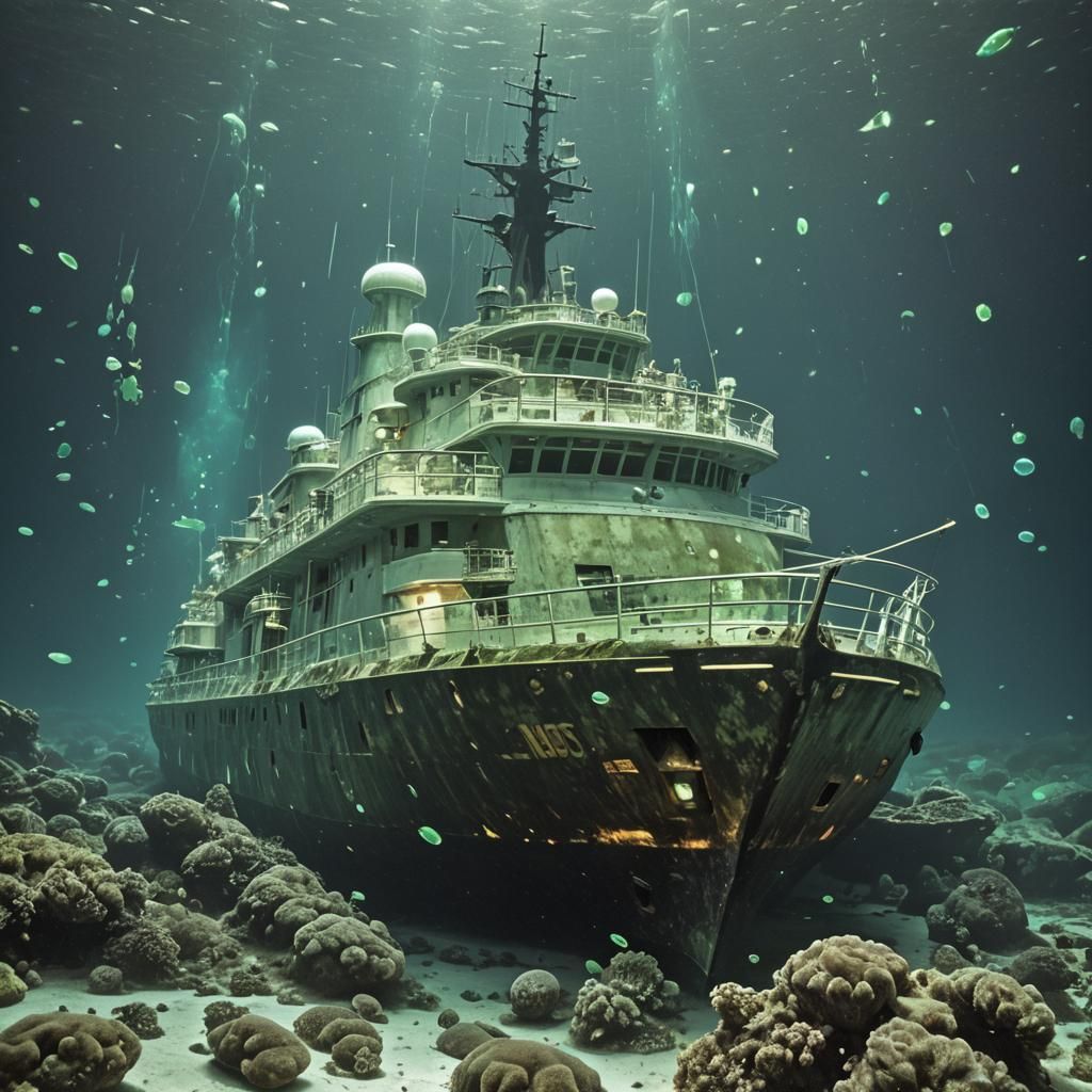 Bioluminescent Shipwreck: HMS Leviathan's Crystal Dome
