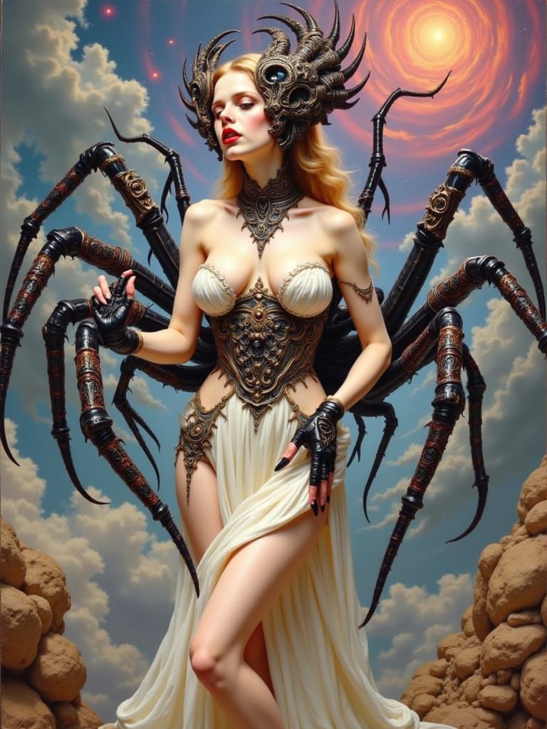 Regal Spider Queen in Biomechanical Armor