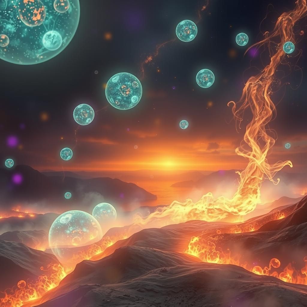 Ethereal Flames Dance Across Mystical Horizon