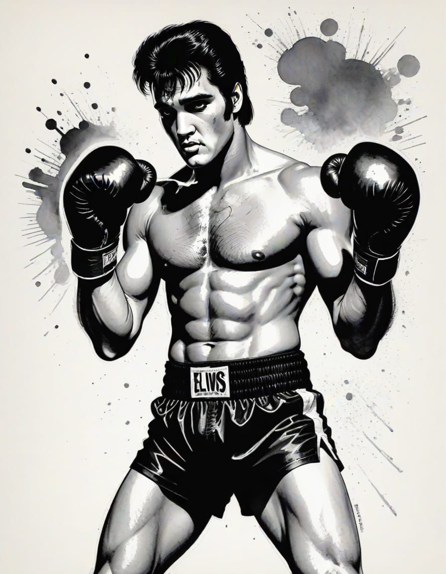 Elvis Presley as Rocky Balboa in Dark, Ominous Film Noir Sty...