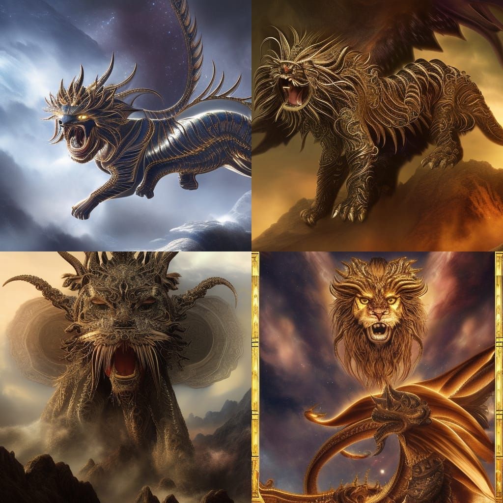 Celestial Manticore: Epic Digital Matte Painting