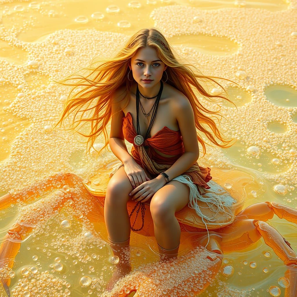 Gummy Crab Rider in Dreamlike Soda Sea