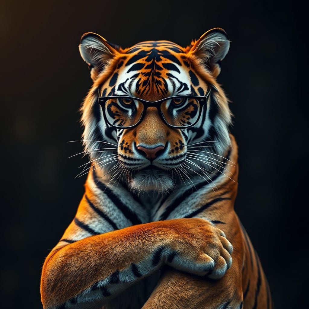 Mysterious Tiger in Cinematic Style