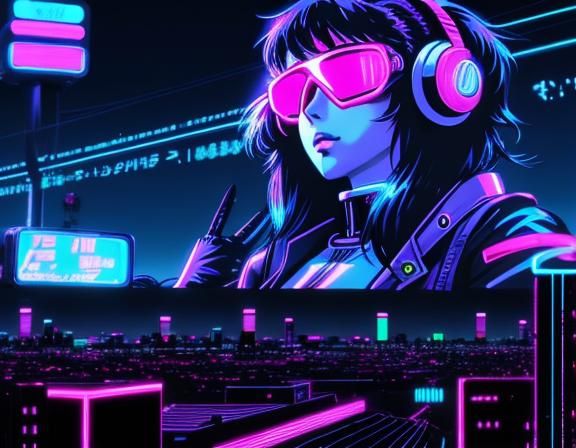 Anime Neon Retro Synthwave Dreamscape