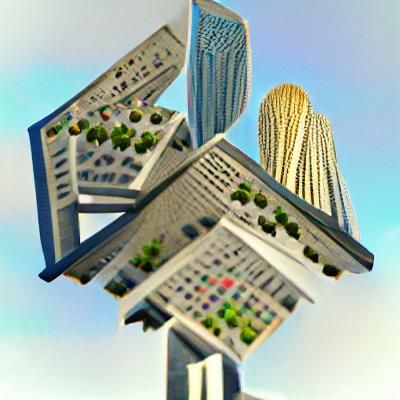 Modern Skyscrapers Against Cloudy Sky