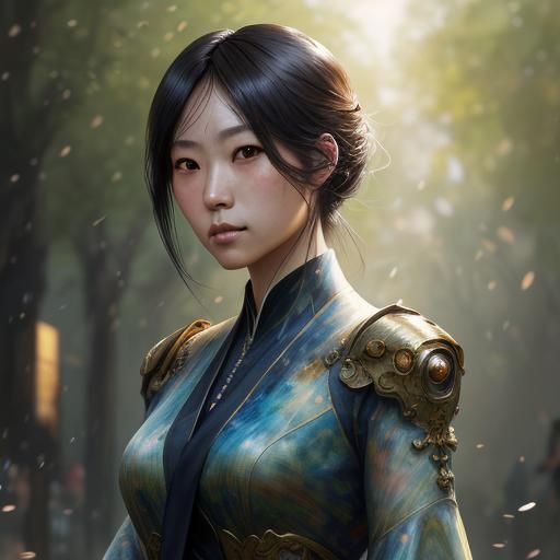 Full shapely bodies of cute young Japanese girls in an impre...