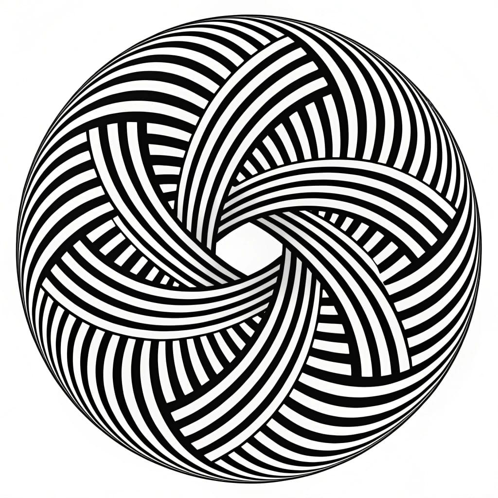 Optical Illusion Stripes in Bridget Riley Style