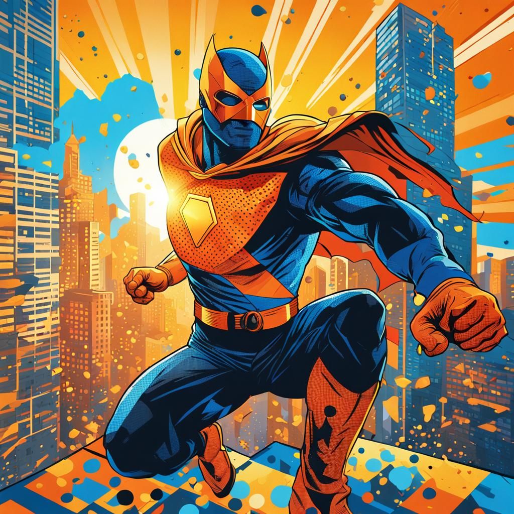 Superhero Punch in Pop Art Comic Style