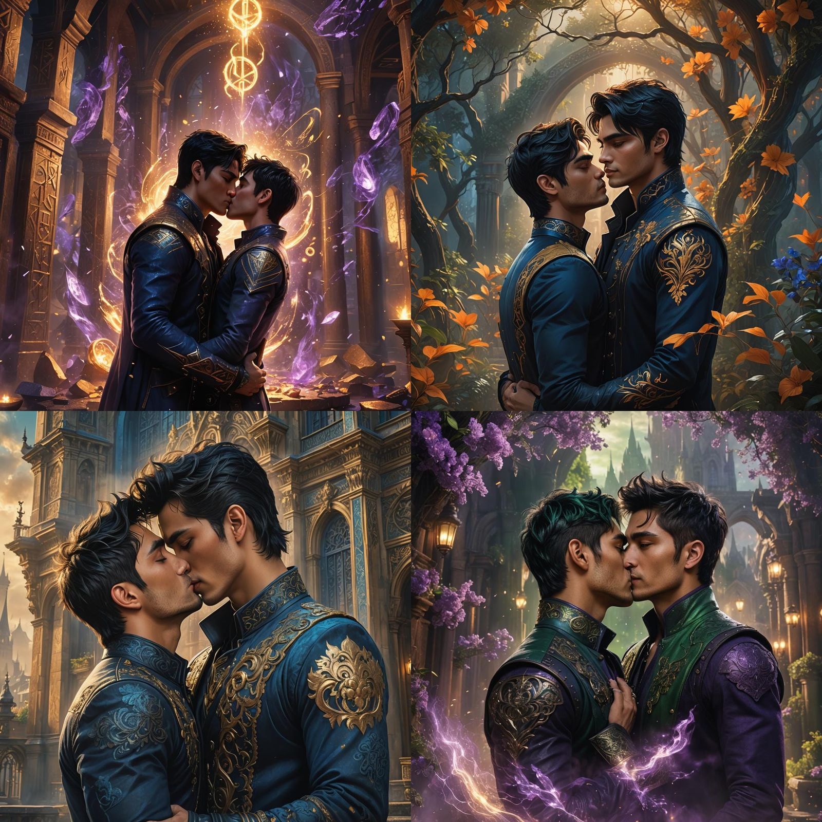 Magnus Bane and Alec Lightwood Kiss: Fantasy Art