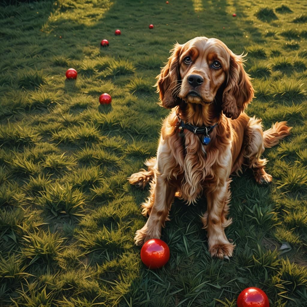 Cocker Spaniel Yearning in Digital Matte Painting