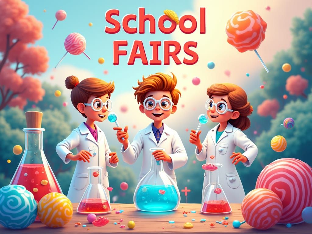 Whimsical Science Fair Poster in Digital Art Style