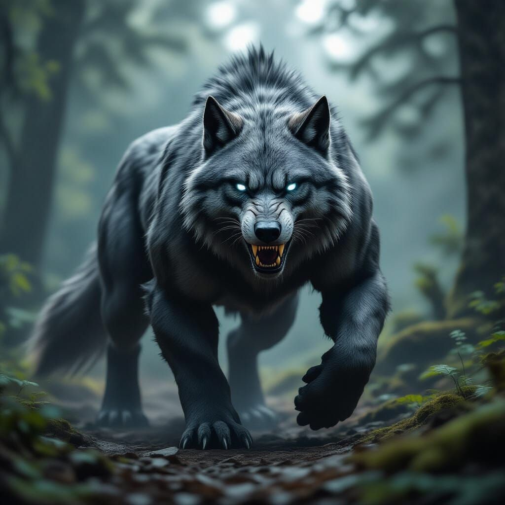 Photorealistic Worg Creature in Cinematic Lighting