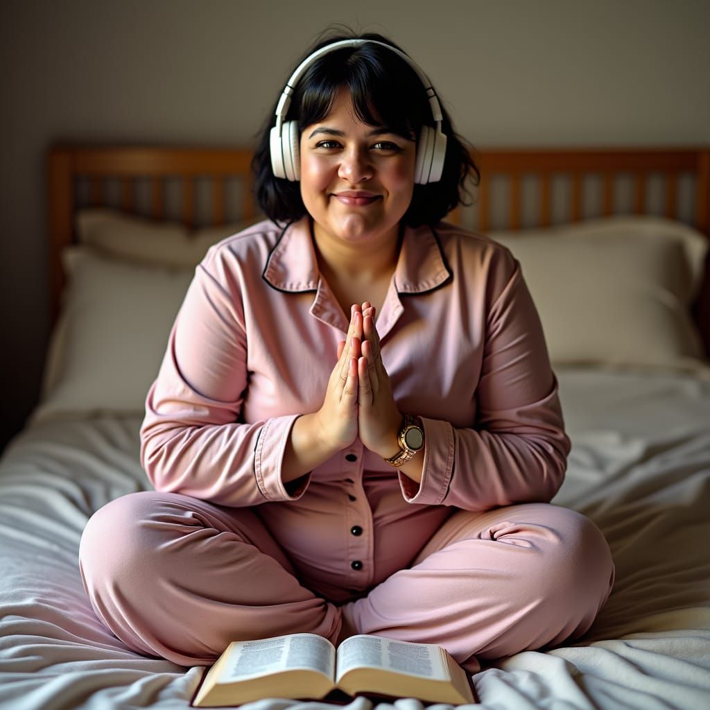 Woman Praying: Professional Color Portrait with Bokeh