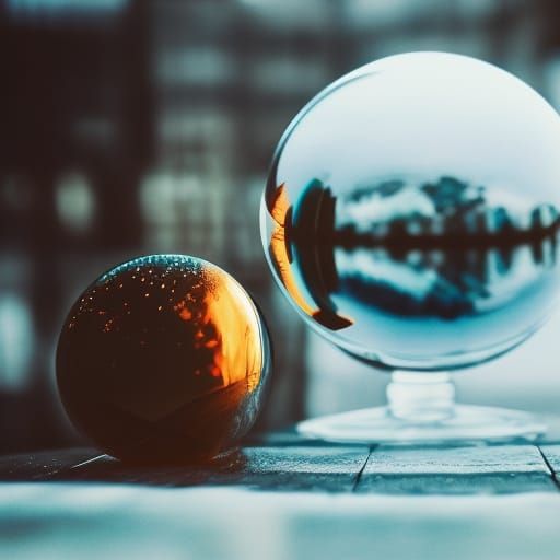 Reflective Sphere with Fluid Metallic Details