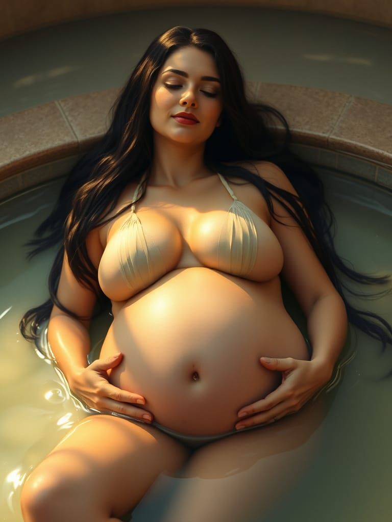 Serene Pregnant Woman in Golden Light