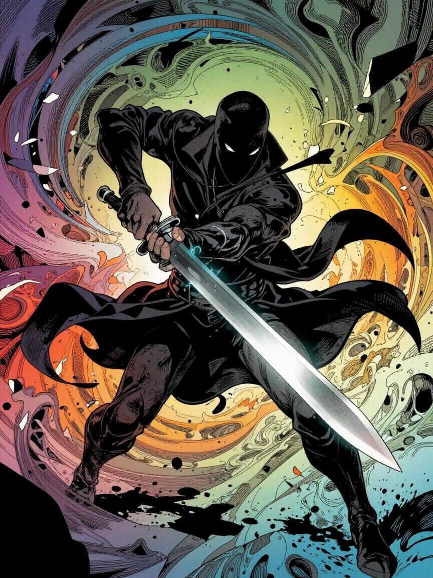 Cosmic Rogue Warping Reality in Comic Book Cover Art