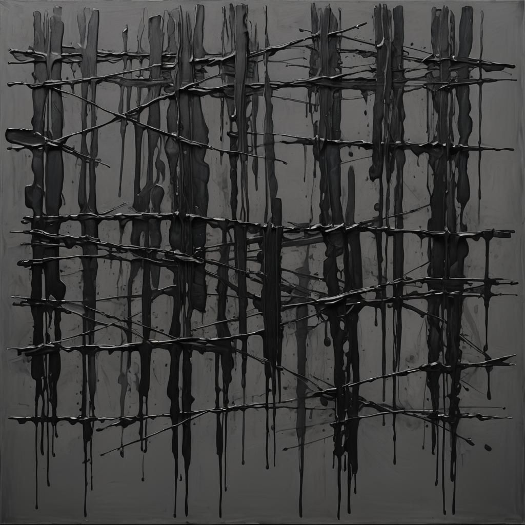 Abstract Black Acrylic Texture Art