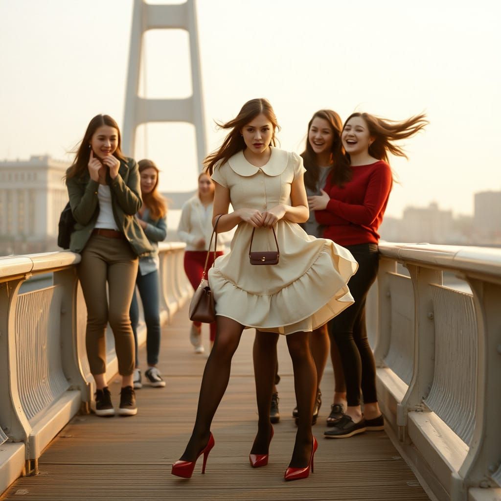 Vulnerable Elegance in a Cinematic Film Still