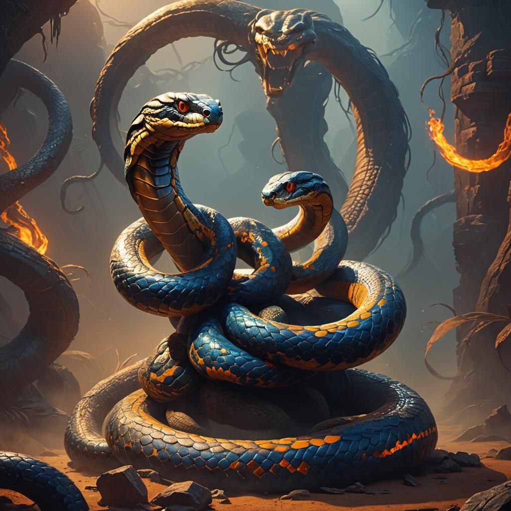 Majestic Cobra Snake Concept Art