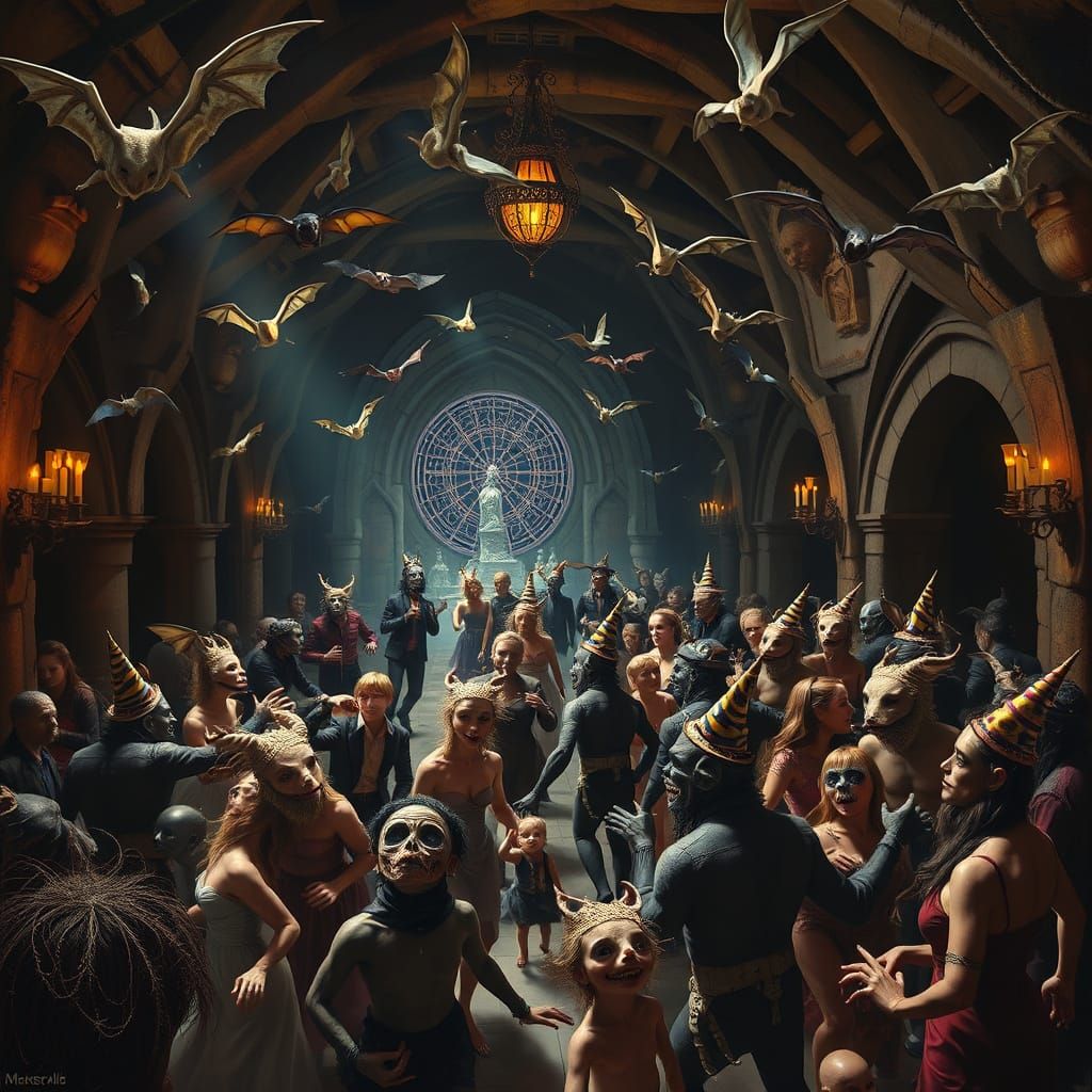 Gothic Crypt New Year's Ball with Monster Guests