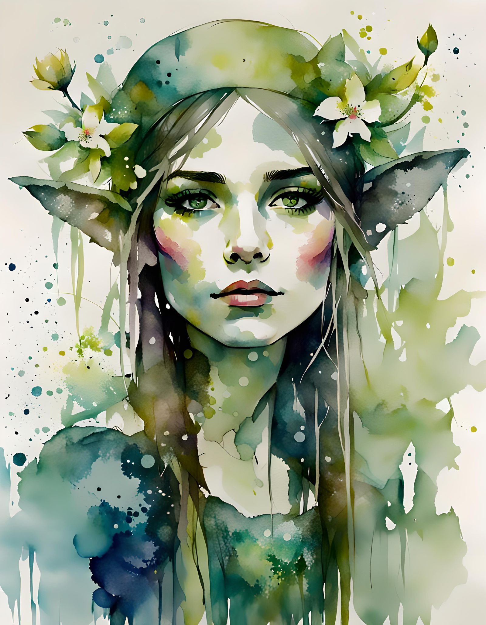 Elf Girl in Spring, Painterly Realism