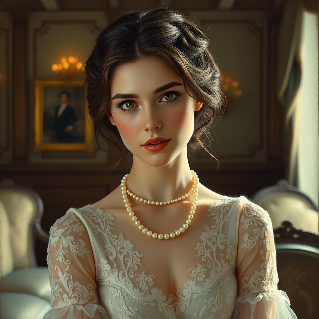 Elegant Woman Portrait in Refined Indoor Setting