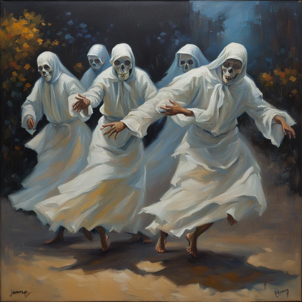 Ghosts Dancing: Oil Painting in Gurney Style