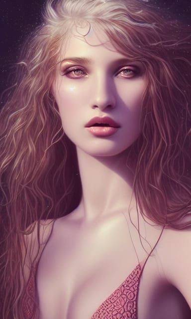 Sensual Girl in Lycra Bikini: Digital Illustration