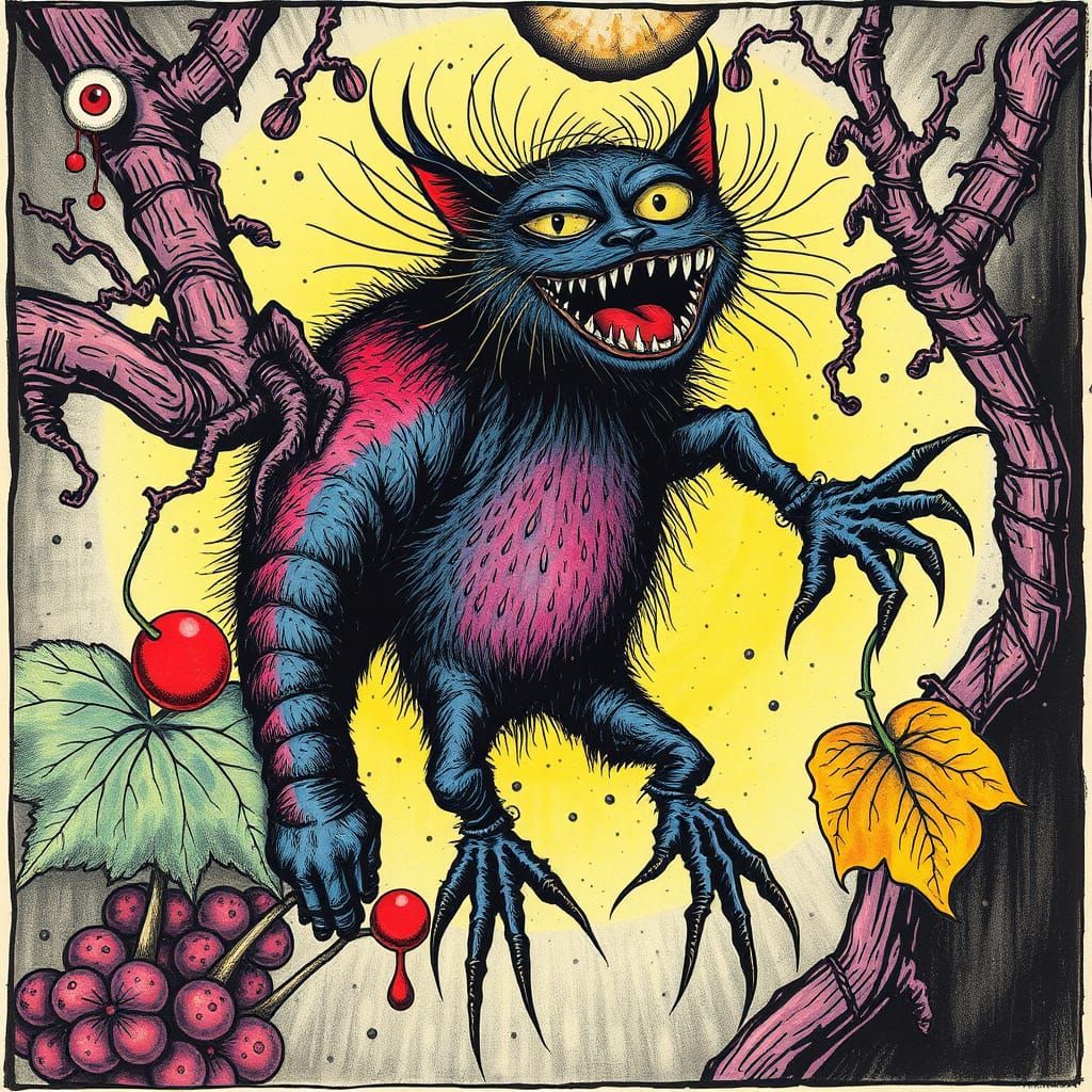 Surreal Cell-Shaded Etching of Abstract Forms