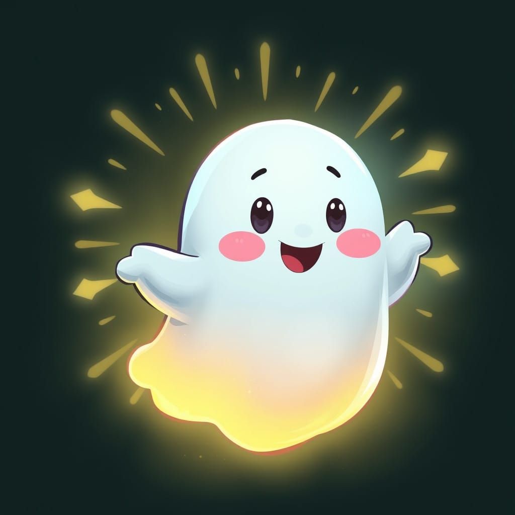 Whimsical Ghost in a Radiant Glow