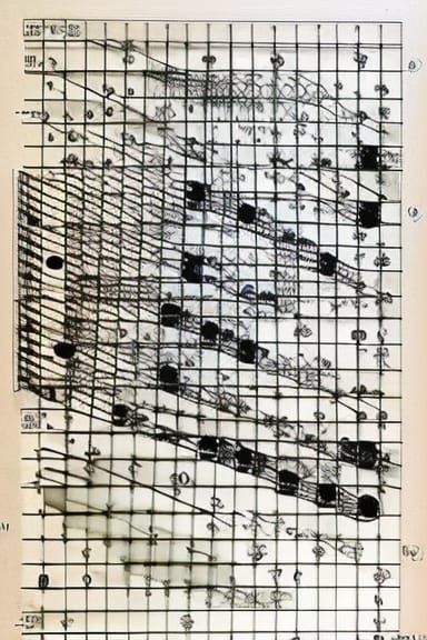 Abstract Architectural Music Notation in Black and White