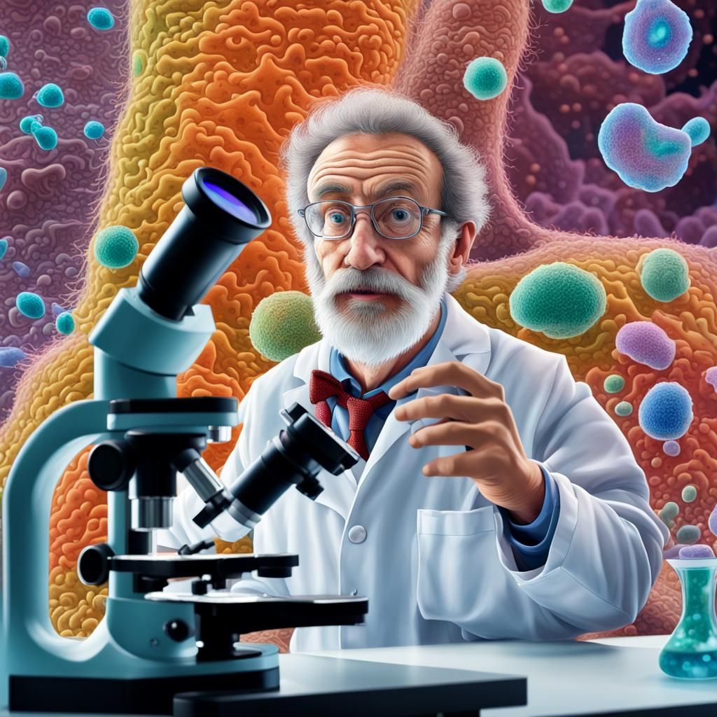 Professor's Microscopic World of Colorful Amoebas