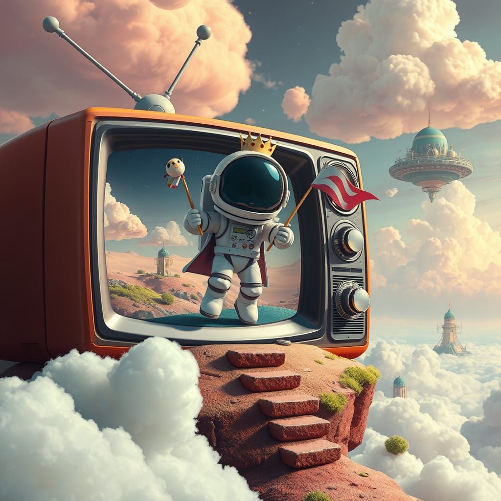 Astronaut in Candy-Colored Wonderland