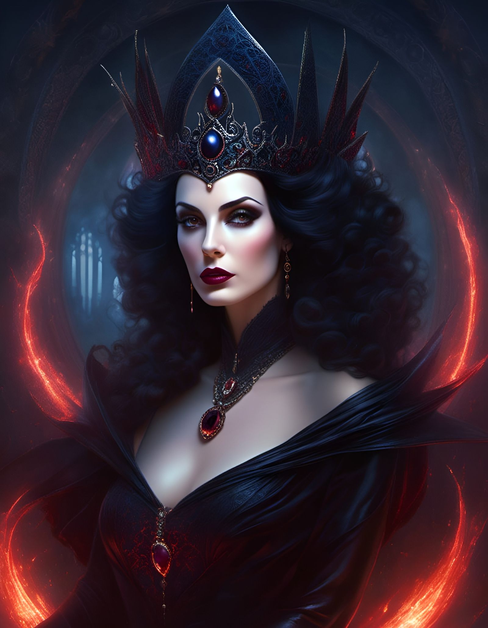 Gothic Sorceress as Evil Queen Portrait