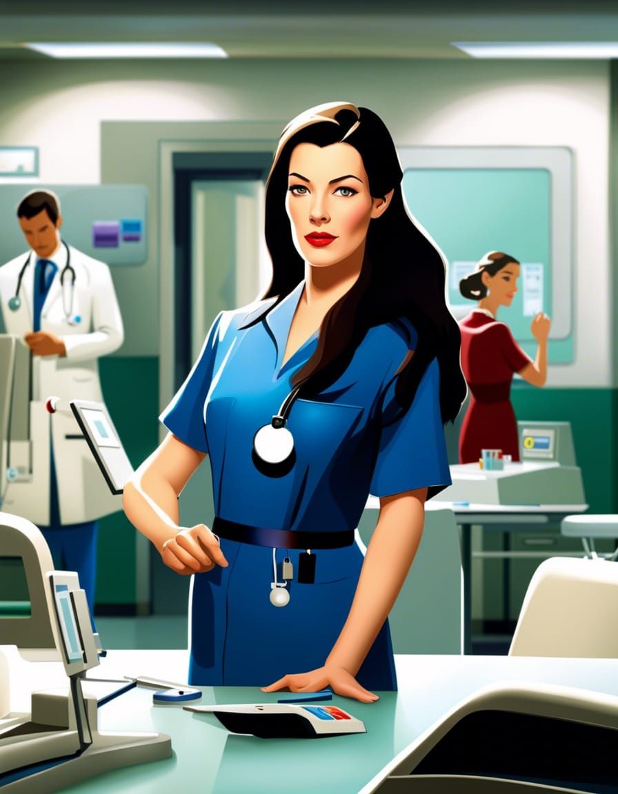 Arwen as Doctor: Photorealistic Digital Hospital Scene