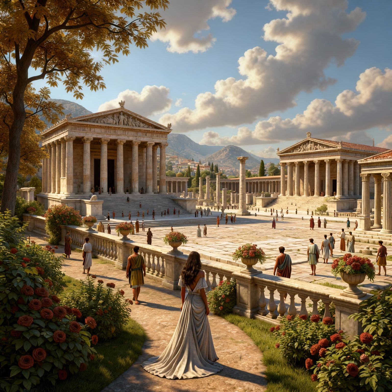 Realistic 3D Reconstruction of Ancient Greece with People
