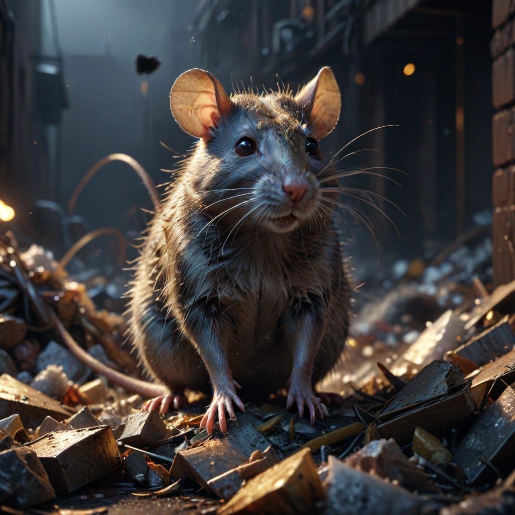 Surreal Nocturnal Rodent Captured in Hyper-Realistic Detail
