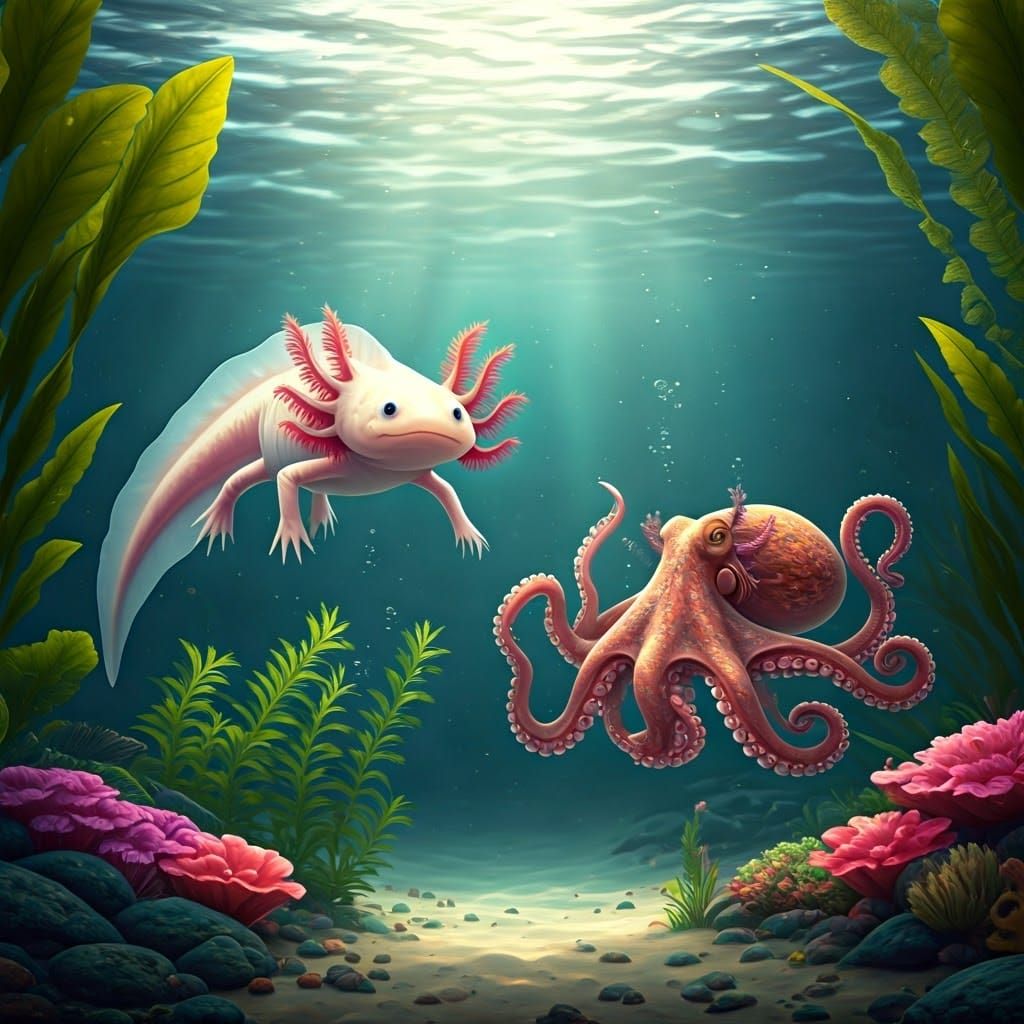 Whimsical Aquatic World in Vibrant 3D