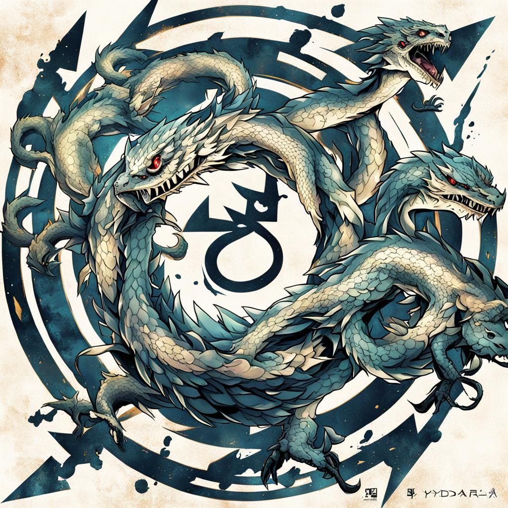 Anime-Style Hydra Illustration in Manga Key Visual