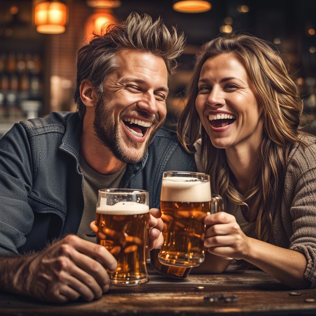 Cheersing at the Brewery: A Hyperrealistic Celebration