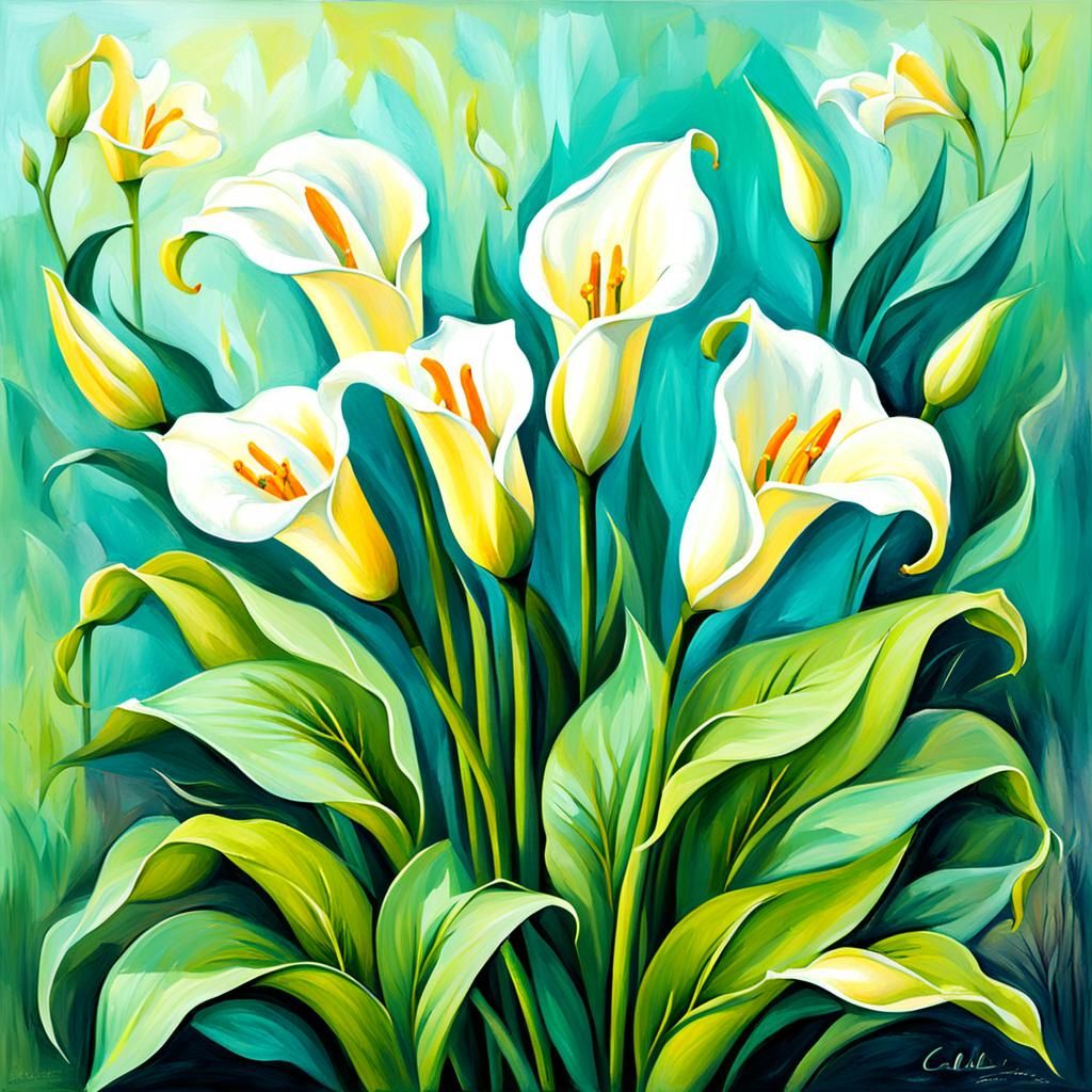 Calla Lilies as Watercolor Floral Art