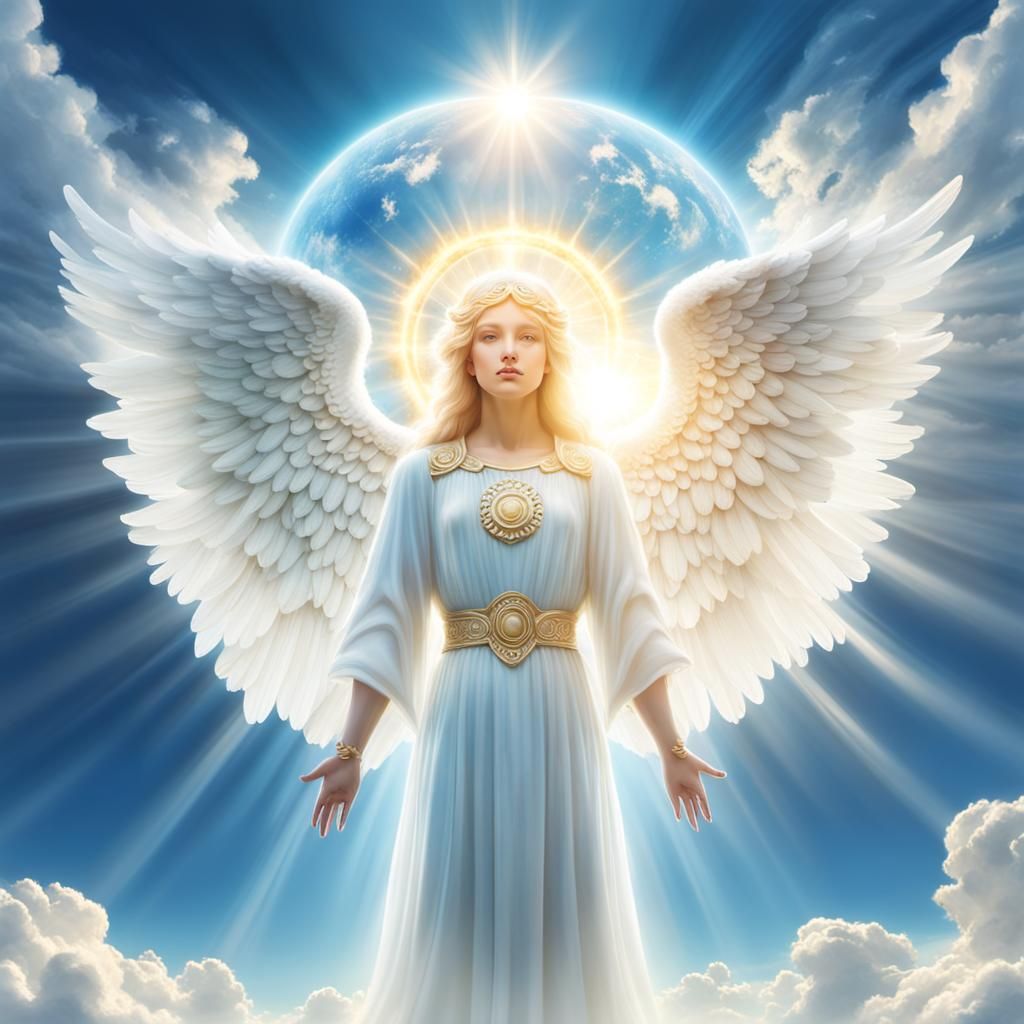 Angelic Seraphim in Heavenly Sunshine