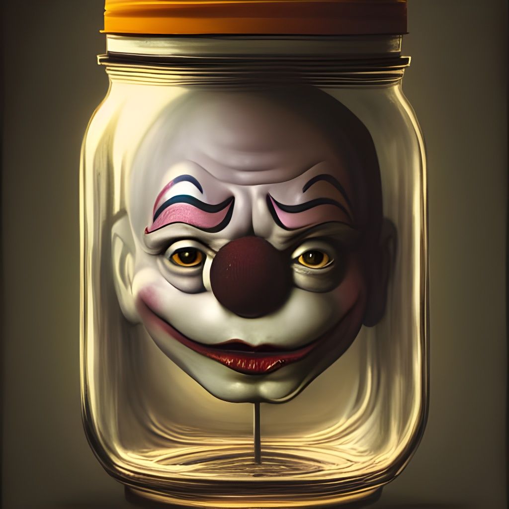 Clown Head in Jar: Detailed Film Photography