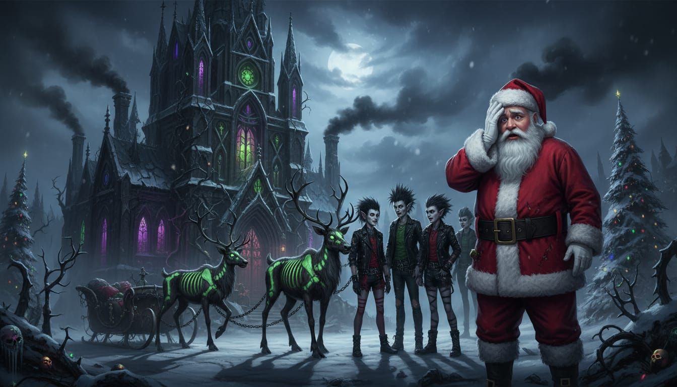 Gothic Nightmare Christmas Night with Zombie Elves