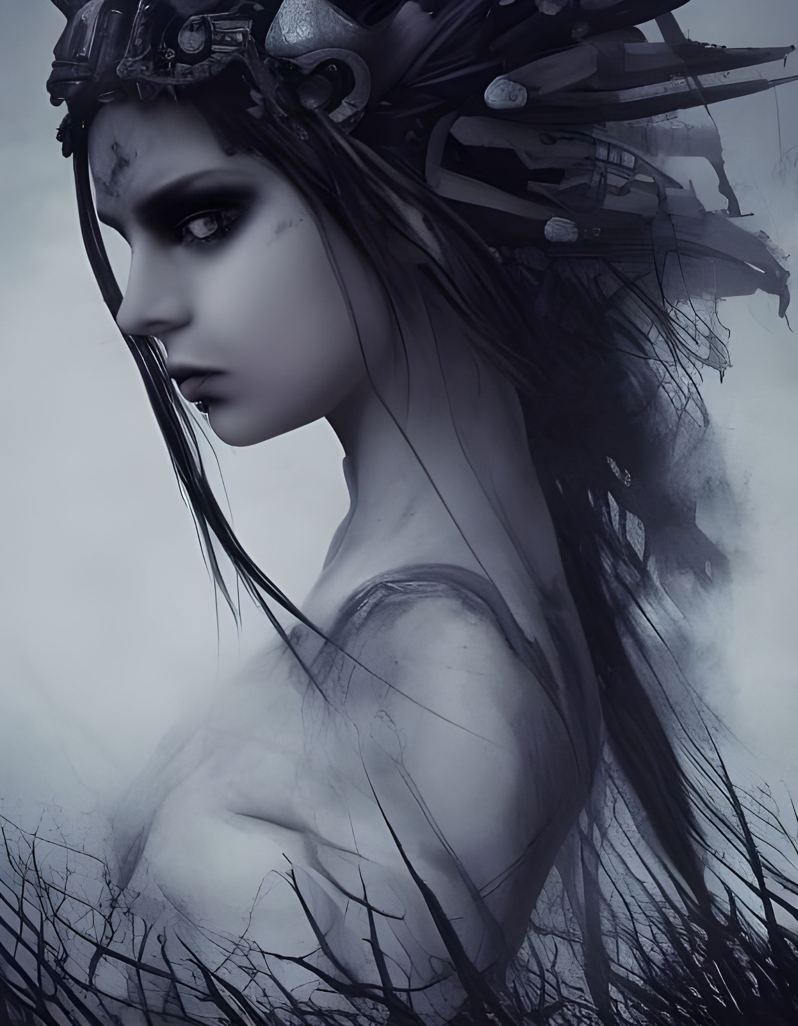 Dark Fantasy Warrior in Hyperdetailed Concept Art