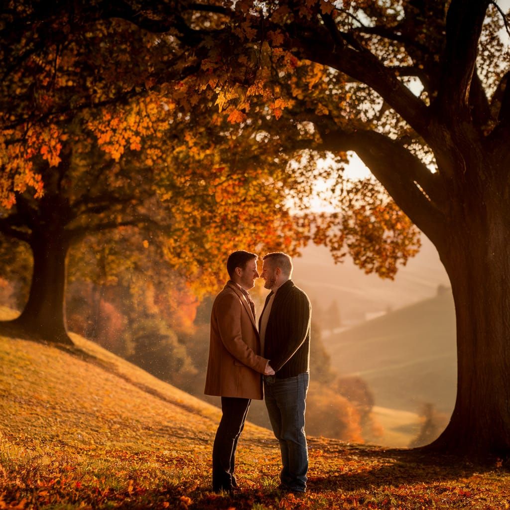 Romantic Autumn Date in Golden Light
