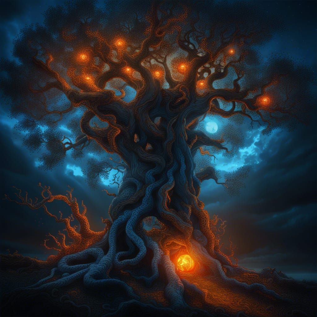 Cursed Tree Emitting Eerie Glow