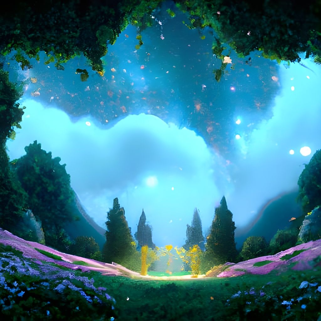 Enchanting Garden Galaxy in Anime Style